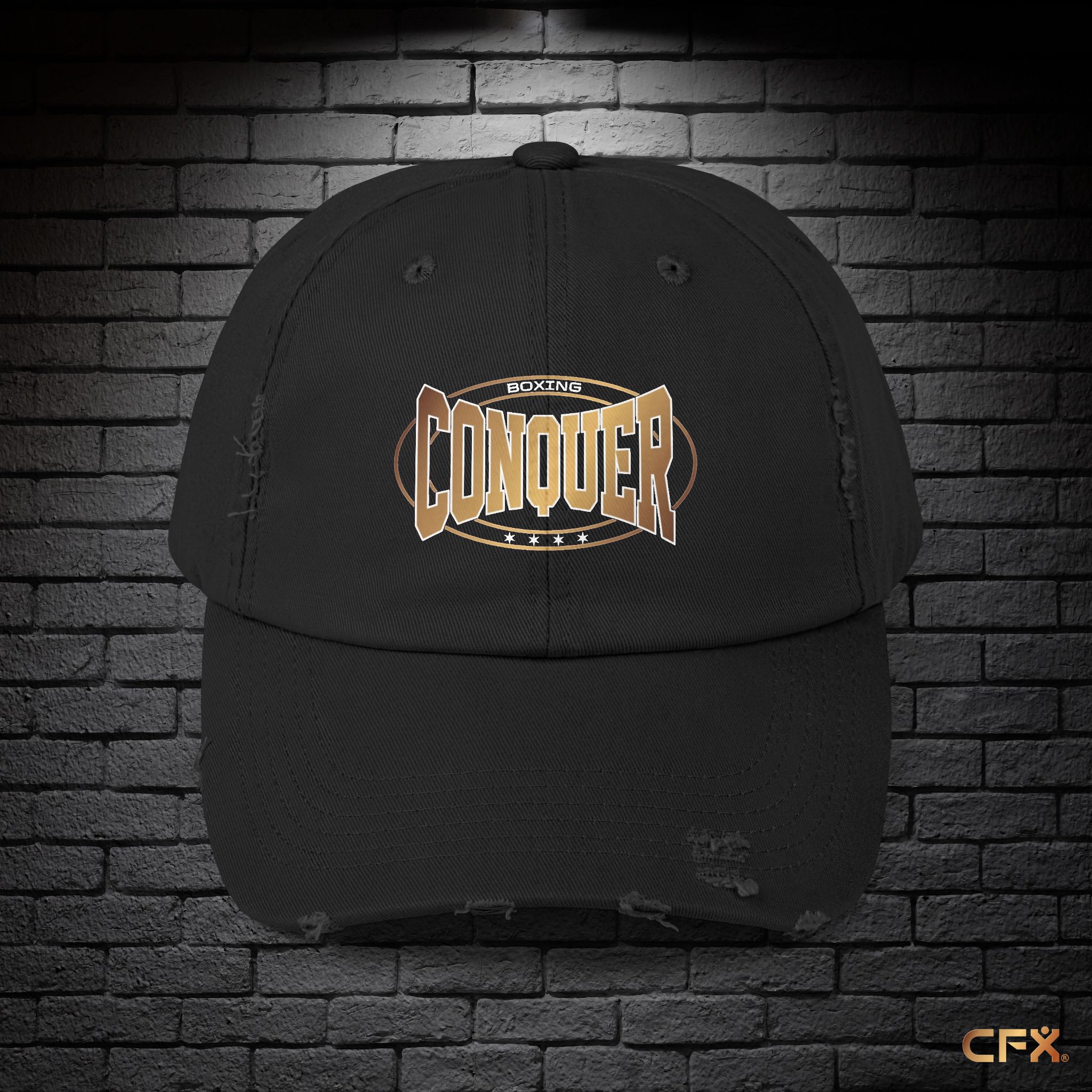 Conquer Boxing Distressed Baseball Hat