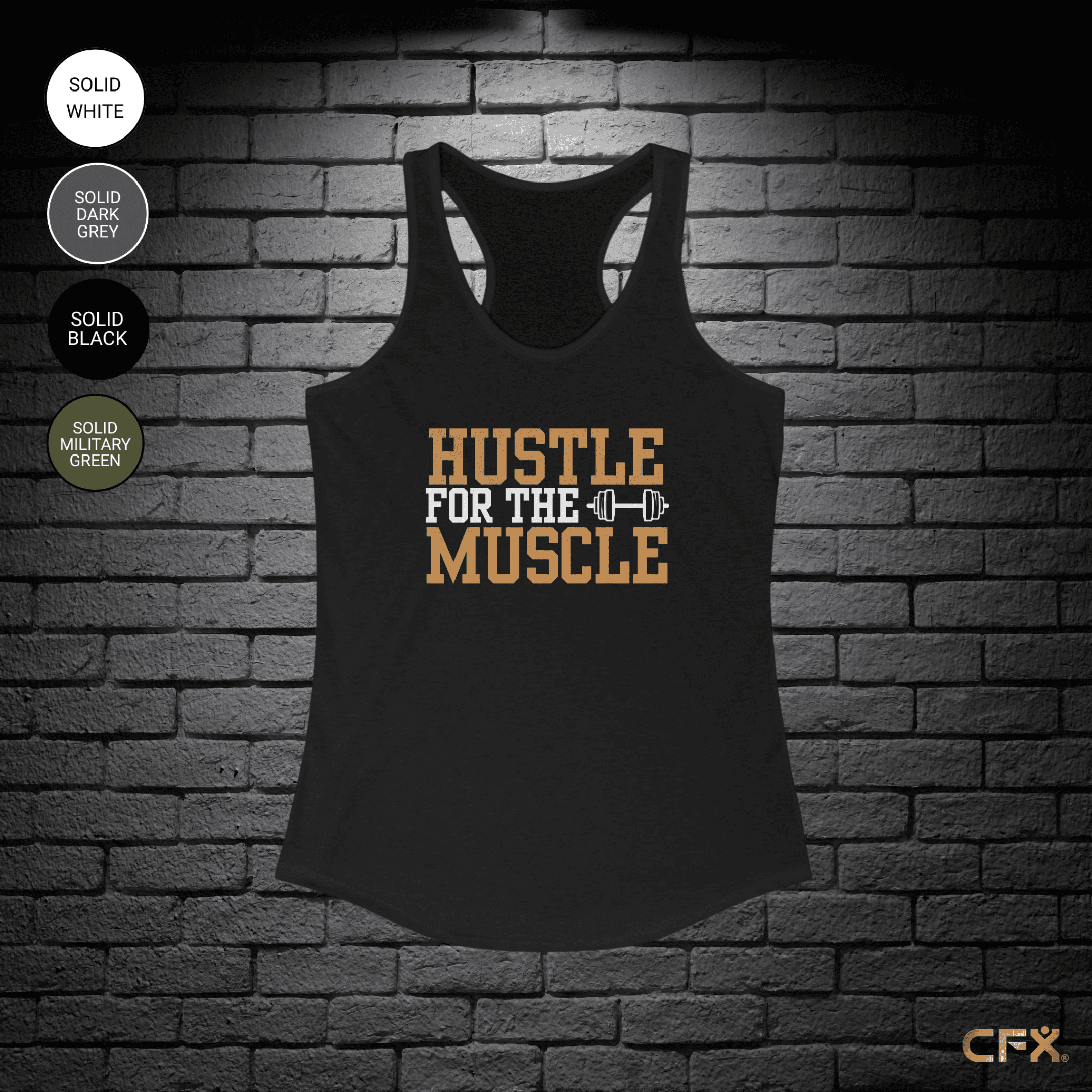 Hustle for the Muscle Women's Racerback Tank