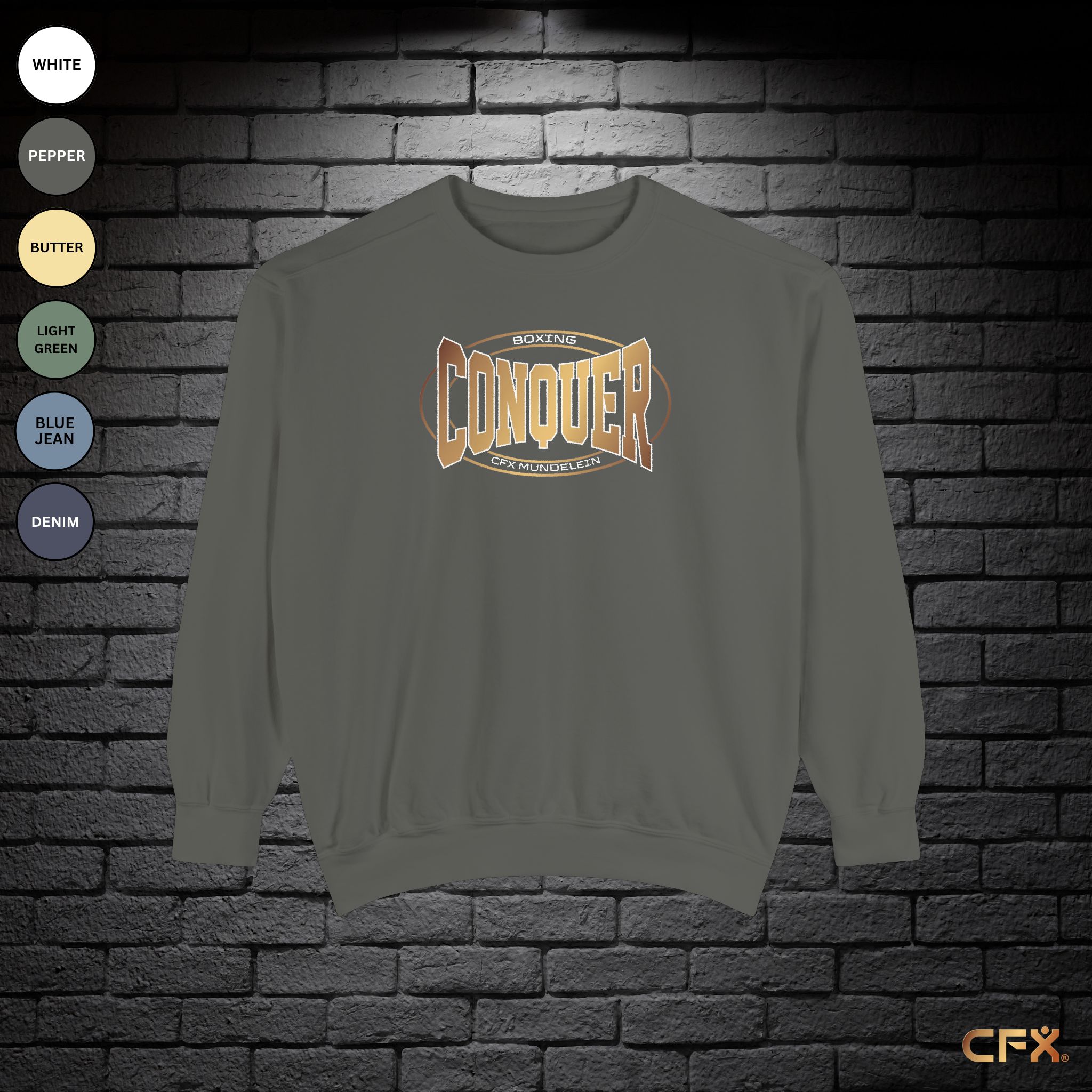 Conquer Boxing Mundelein Comfort Colors Crewneck Sweatshirt