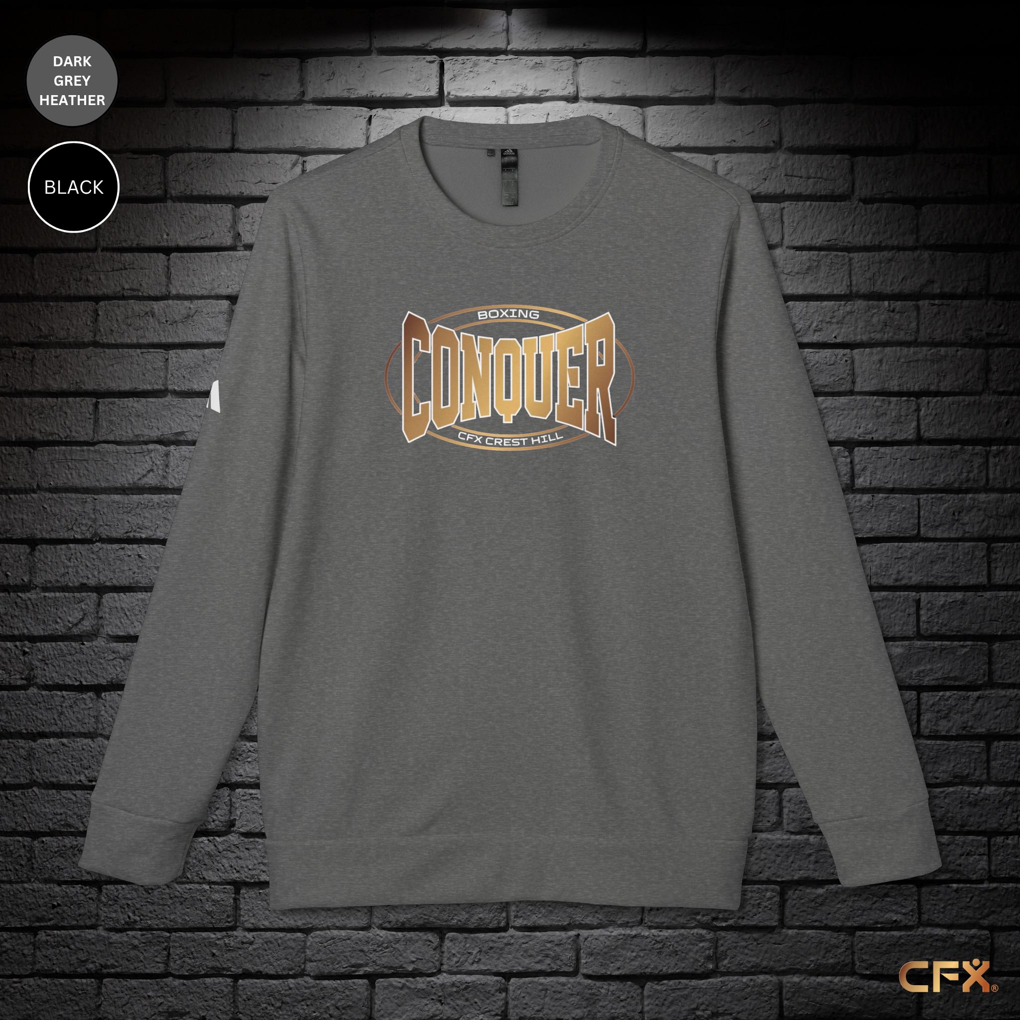 Conquer Boxing Crest Hill Adidas Crewneck Sweatshirt - CFX Fits