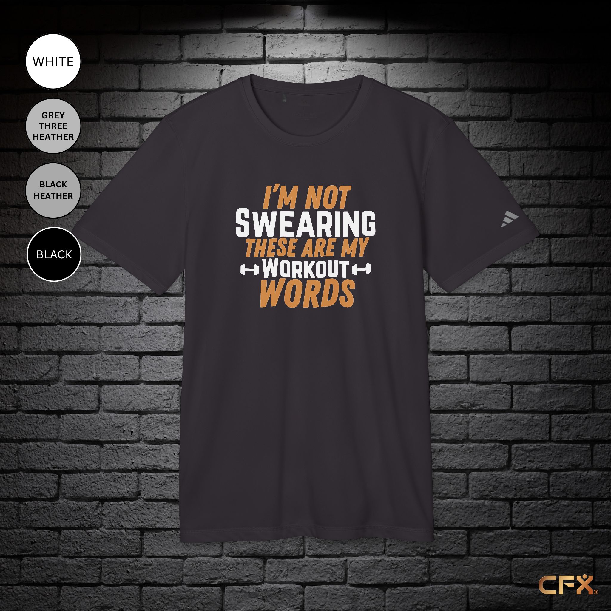 Workout Words Adidas Unisex Sport T-Shirt