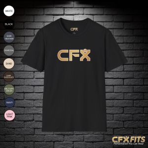 CFX Classic t-shirt in black, unisex gym and fitness tee