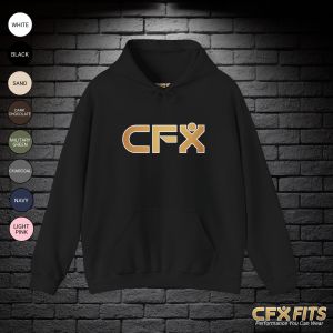 CFX Classic Gildan hoodie in black, unisex gym and fitness hoodie