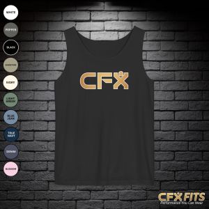 CFX Comfort Colors tank top in black, unisex gym and fitness tank