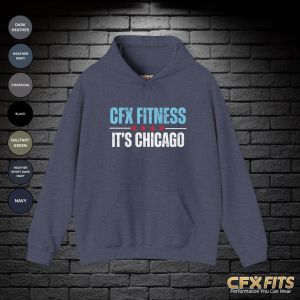 CFX It’s Chicago Gildan hoodie in heater sport dark navy.