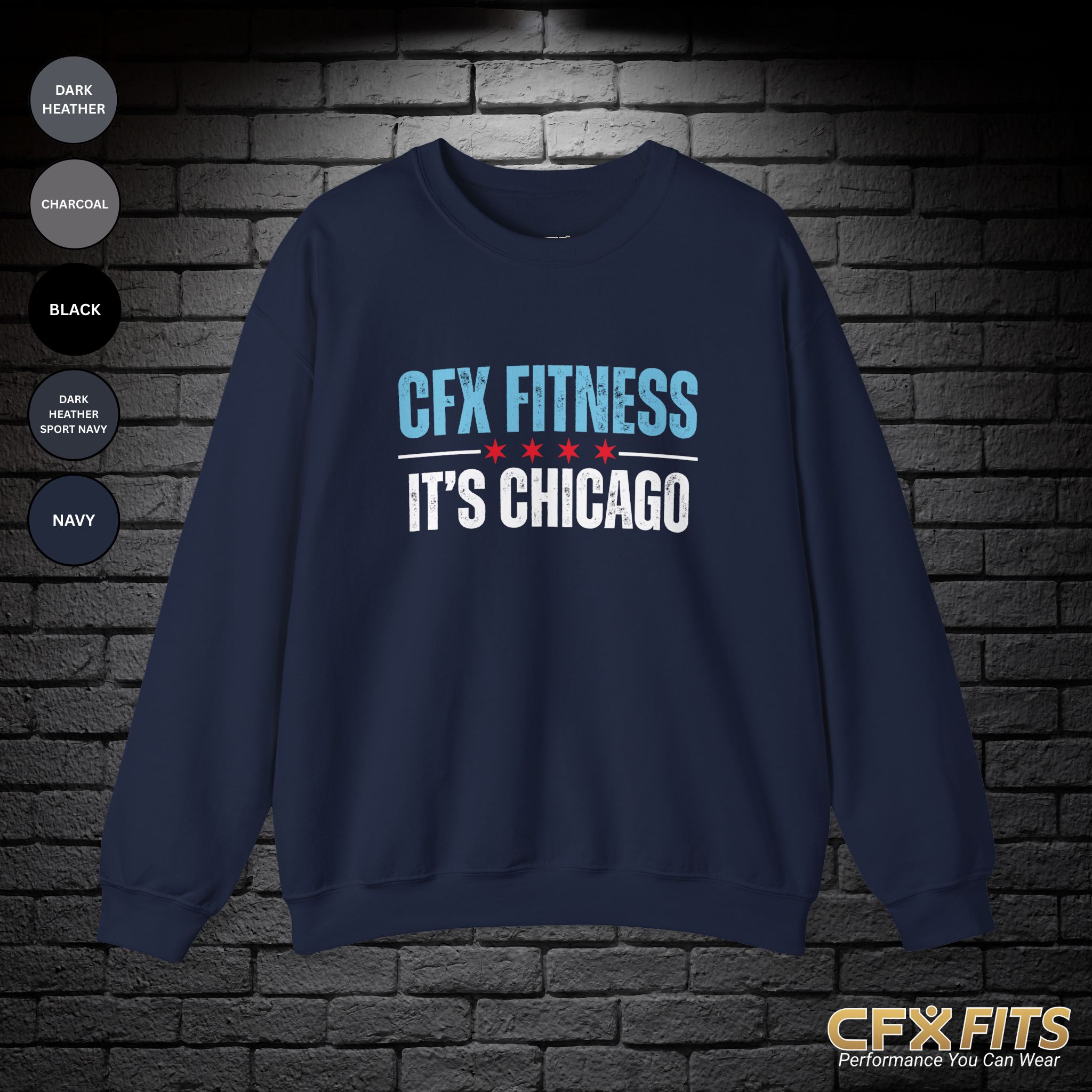 CFX It’s Chicago Gildan crewneck sweatshirt in navy.
