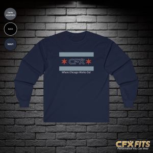 Chicago Flag CFX Gildan Long Sleeve T-Shirt in navy– Chicago gym apparel