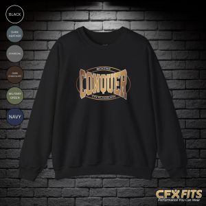 Conquer Boxing Mundelein crewneck sweatshirt in black with Conquer logo