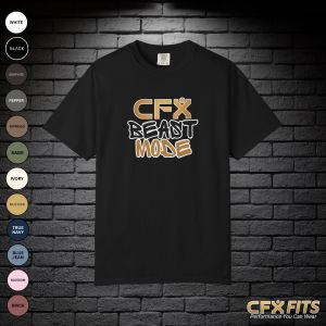 CFX Beast Mode T-shirt with bold fitness graphic on black Comfort Colors tee