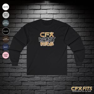 CFX Beast Mode long sleeve with bold fitness graphic on black Gildan shirt